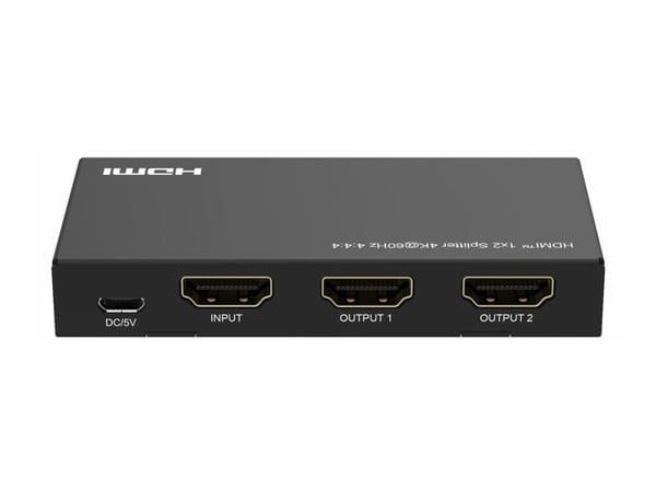 Microconnect MC-HDMISPLITTER0102-4K, HDMI, HDMI, 3840 x 2160 pikseliä, musta, Terästä, 4K Ultra HD