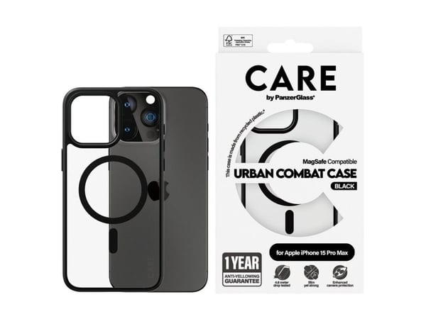 CARE by PanzerGlass Urban Combat - Baksidedeksel for mobiltelefon - MagSafe-samsvar - termoplast-polyuretan (TPU), polykarbonat (PC) - gjennomsikti...