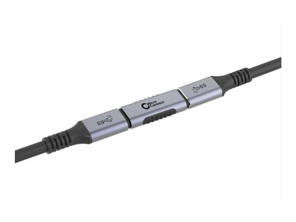 MicroConnect - USB-adapter - USB-C (hona) till USB-C (hona) - USB 3.2 Gen 2 - USB-strömförsörjning (100W), 4K60Hz stöd - svart