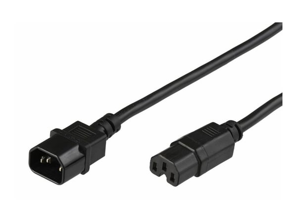 MicroConnect - Jatkojohto virtaa varten - IEC 60320 C15 - IEC 60320 C14 - 2,5 m