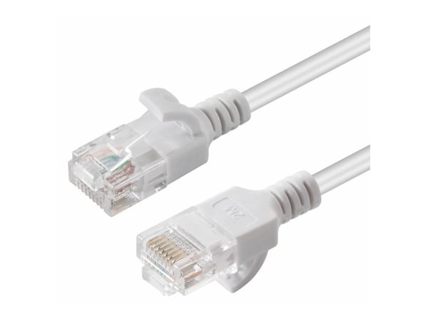MicroConnect - Nettverkskabel - RJ-45 (hann) til RJ-45 (hann) - 25 cm - 3.6 mm - UTP - CAT 6a - halogenfri, uten hindringer, flertrådet - hvit