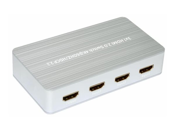 MicroConnect HDMI2.0 3X1 Amplifier Switcher - Video/audio switch - 3 x HDMI - stasjonær
