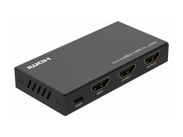 Microconnect MC-HDMISPLITTER0102-4K, HDMI, HDMI, 3840 x 2160 pikseliä, musta, Terästä, 4K Ultra HD