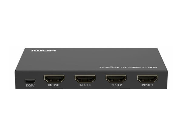 MicroConnect - Switch - fjernkontroll - 3 x HDMI - stasjonær