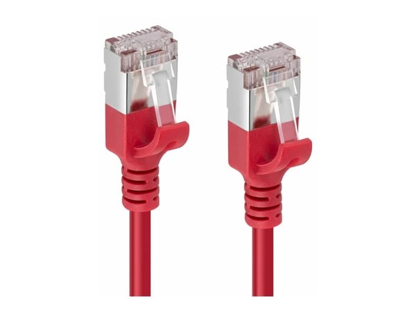 MicroConnect - Nätverkskabel - RJ-45 (hane) till RJ-45 (hane) - 7.5 m - U/FTP - CAT 6a - halogenfri, slim - röd