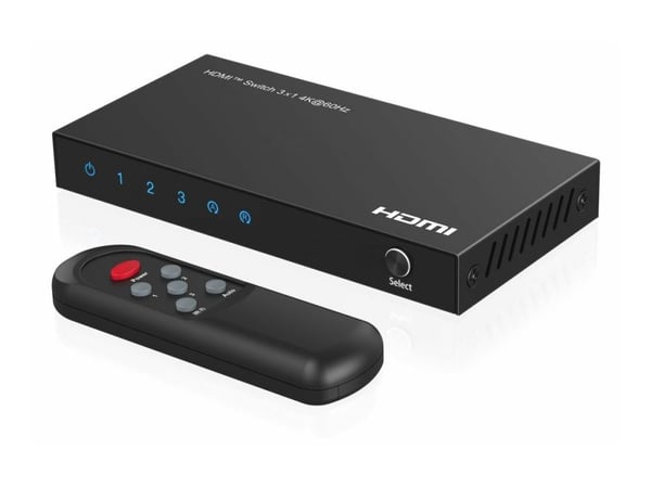 MicroConnect - Switch - fjernkontroll - 3 x HDMI - stasjonær
