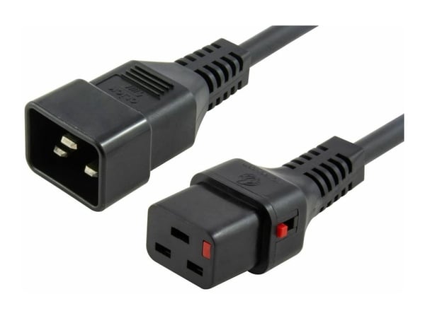 MicroConnect - Strømkabel - IEC 60320 C20 til IEC 60320 C19 låsende - AC 250 V - 16 A - 2 m - lajiteltu