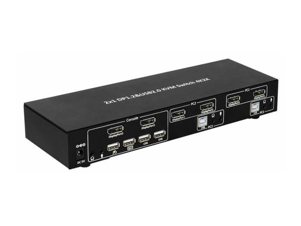 Microconnect MC-DP-KVM201K, 3840 x 2160 piksler, 4K Ultra HD, Svart