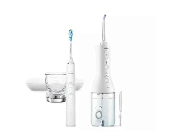Philips Sonicare DiamondClean 9000 HX3886 - Tannbørste og munnskyllesett - trådløs - hvit