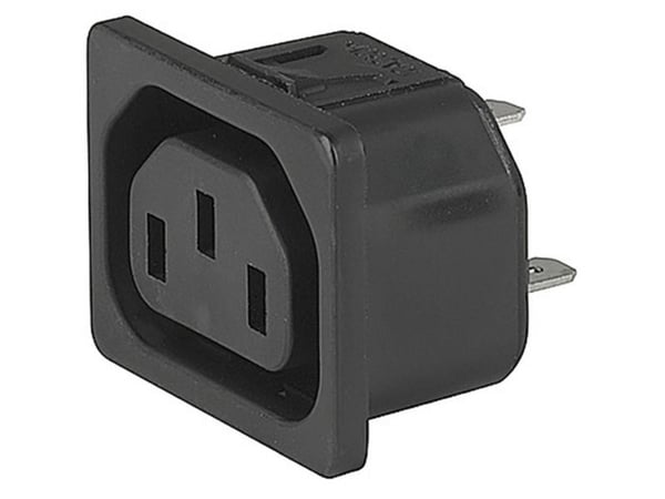 Schurter 6600.4225.21 IEC-liitin Liitäntä, suora Kokonaisnapaluku: 3 10 mA Musta 1 kpl