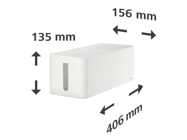 Hama 00221011 Kabelbox Plast Vit styv (L x B x H) 40 x 15,6 x 13 cm 1 st