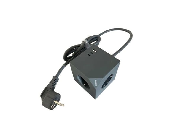 MicroConnect - Effektband - 3-vägs, med magnetisk funktion - ingång: Typ F - utgångskontakter: 6 (3 x strömtyp F, USB, 2 x USB-C) - 1.5 m sladd - m...