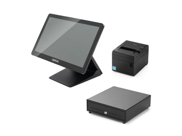 Capture Manta - Handdator - Win 10 IoT - 128 GB - 15.6" TFT (1366 x 768) - med kvittoskrivare, elektronisk kassaskåp