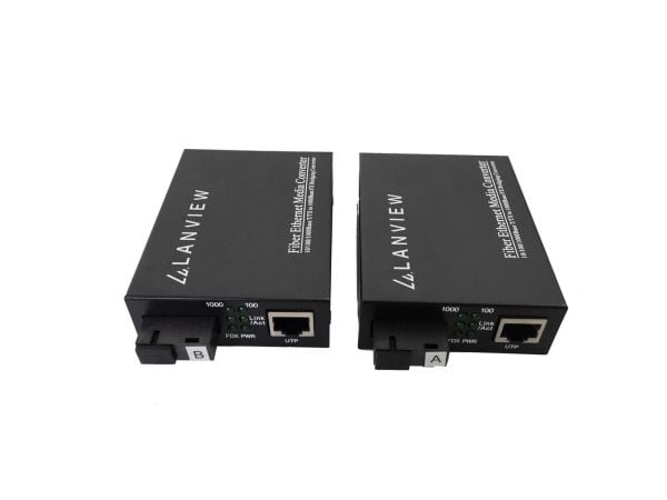 Lanview - Sender og mottaker - fibermedieomformer - 1GbE - 10/100/1000Base-T, 1000Base-EX, 1000Base-LH, 1000Base-LX, 1000Base-SX, 1000Base-ZX - SC-...