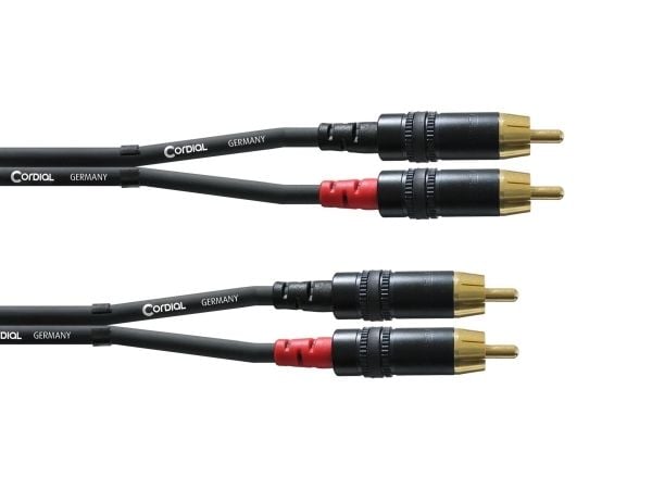 Cordial CFU 0.3 CC, 2 x RCA, Hanstik, 2 x RCA, Hanstik, 0,3 m, Svart