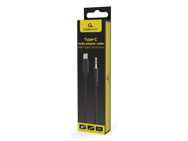 Cablexpert - Lydkabel - USB-C hann til minijakk hann - 1.5 m - svart - flettet