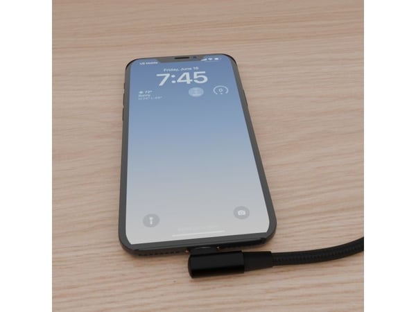 Gembird GEMBIRD USB-kabel USB-C-kabel - til 8 pins, vinklet, tekstilflettet, 0,2 m, svart