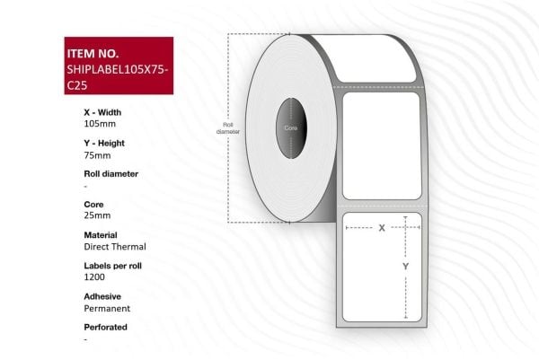 Capture - Permanent häftning - vit - 105 x 75 mm 9600 etikett (er) (8 rulle/rullar x 1200) transportetiketter