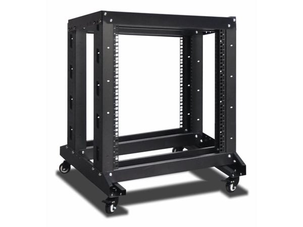 Inter-Tech SRB-6612 - Rack åpen ramme - 4-stand - fritt stående - RAL 9005 - 12U - 19"
