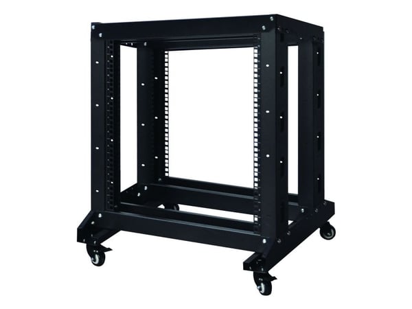 Inter-Tech SRB-6612 - Rack åpen ramme - 4-stand - fritt stående - RAL 9005 - 12U - 19"