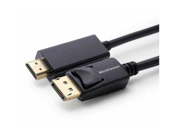 MicroConnect - Adapterkabel - DisplayPort hann låst til HDMI hann - 50 cm - dobbeltisolert - svart - 1080p støtte 60 Hz