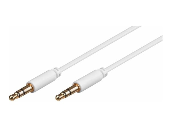 MicroConnect - Lydkabel - mini-phone stereo 3.5 mm hann til mini-phone stereo 3.5 mm hann - 1 m - hvit