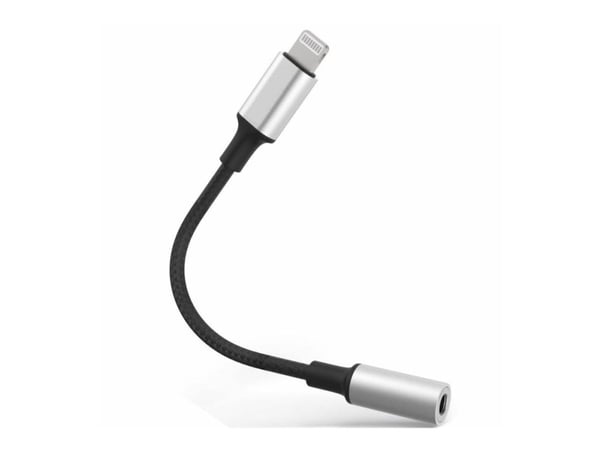 MicroConnect - Lightning til hodetelefonjakk-adapter - Lightning hann til 3,5 mm telefonjakk hunn - 10 cm - svart