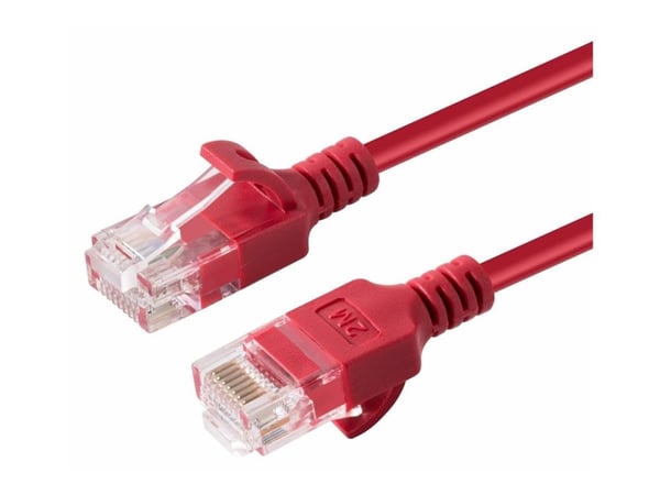 MicroConnect - Nettverkskabel - RJ-45 (hann) til RJ-45 (hann) - 3 m - 3.6 mm - UTP - CAT 6a - halogenfri, uten hindringer, flertrådet - rød