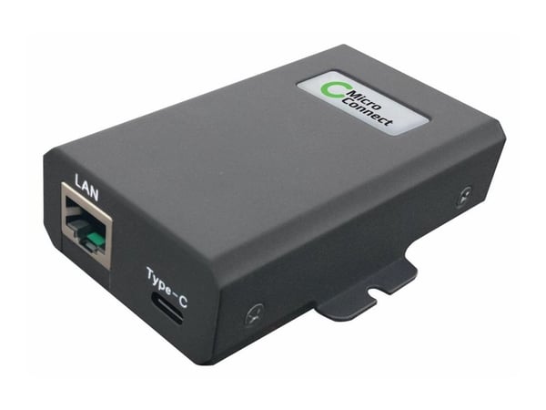 MicroConnect - PoE-fordeler (veggmonterbar) - 25 Watt - utgangskontakter: 1 - svart