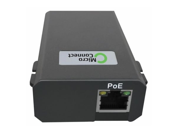 MicroConnect - PoE-fordeler (veggmonterbar) - 25 Watt - utgangskontakter: 1 - svart