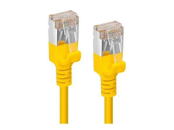 MicroConnect - Nettverkskabel - RJ-45 (hann) til RJ-45 (hann) - 1.5 m - U/FTP - CAT 6a - halogenfri, uten hindringer, slank - gul