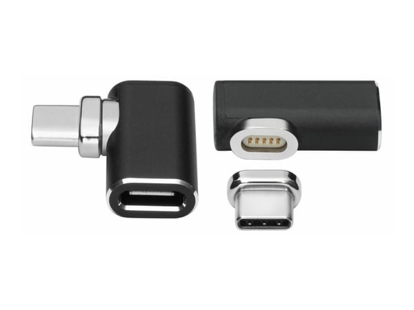 MicroConnect - USB-C-jatkojohdin - USB-C (uros) kulmikas, magneettinen USB-C:hen (naaras)