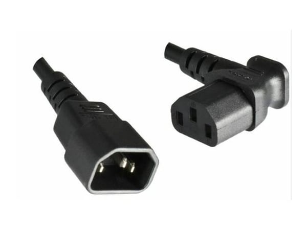 MicroConnect - Jatkojohto virralle - IEC 60320 C13 kulma IEC 60320 C14 - 1,8 m - musta