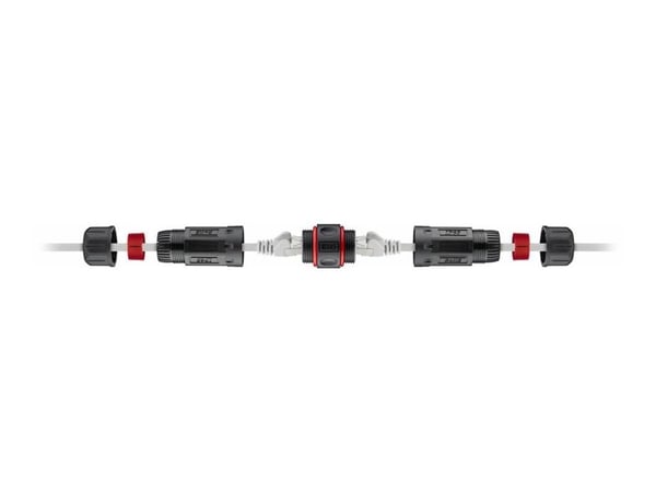 Microconnect KON523, RJ45, Musta, Cat6, IP68, 10 g, 1 kpl