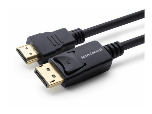 MicroConnect - Adapterkabel - DisplayPort hann låst til HDMI hann - 10 m - dobbeltisolert - svart - 1080p støtte 60 Hz