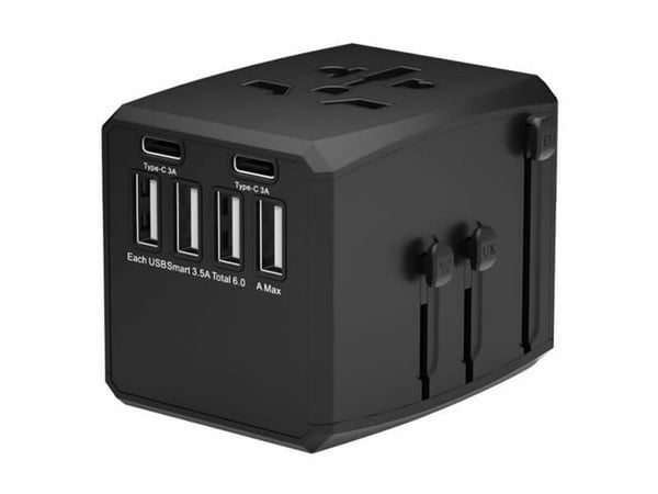 Microconnect MC-TRAVELADAPTER1, Musta, 138 g, 1 kpl, 240 g