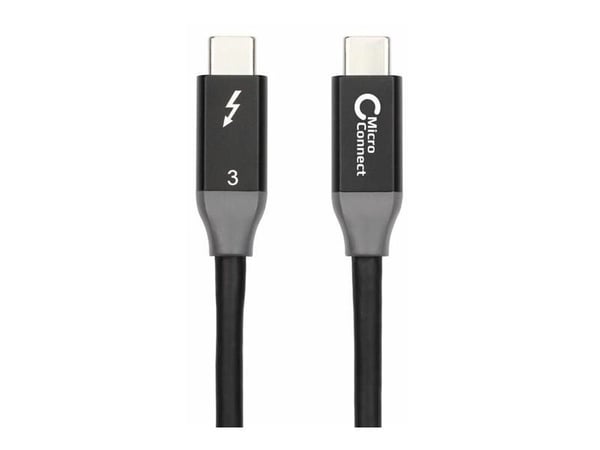 MicroConnect - Thunderbolt-kabel - 24 pin USB-C (hann) til 24 pin USB-C (hann) - USB 3.1 Gen 2 / Thunderbolt 3 - 2 m - USB Power Delivery (100 W), ...