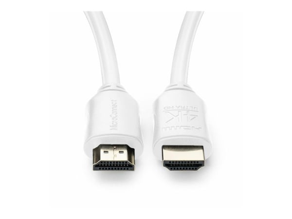 MicroConnect - Ultra High Speed - HDMI-kabel med Ethernet - HDMI hann til HDMI hann - 5 m - hvit - 4K 60Hz støtte