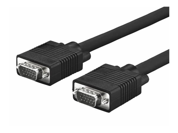MicroConnect - VGA-kabel - HD-15 (VGA) (hann) til HD-15 (VGA) (hann) - 5 m - formstøpt, tommelskruer - svart