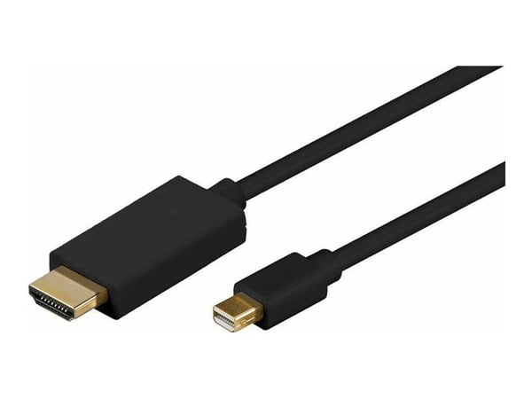 MicroConnect - Adapterkabel - Mini DisplayPort hann til HDMI hann - 1 m - svart - 1080p støtte 60 Hz