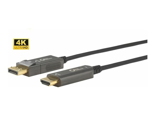 MicroConnect Premium - Video adapter - DisplayPort hann til HDMI hann - 20 m - hybridkobber / fiberoptikk - svart - Active Optical Cable (AOC), 4K ...