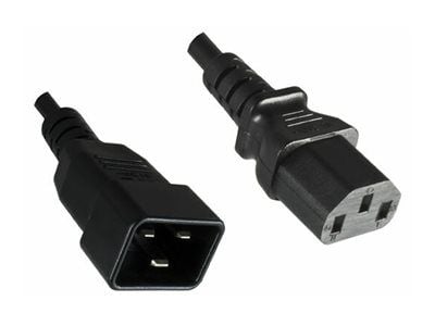MicroConnect - Jatkojohto virtakaapelille - IEC 60320 C13 - IEC 60320 C20 - AC 230 V - 10 A - 50 cm - musta