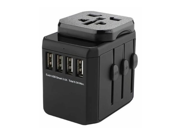 Microconnect MC-TRAVELADAPTER2, Musta, 181 g, 1 kpl, 190 g
