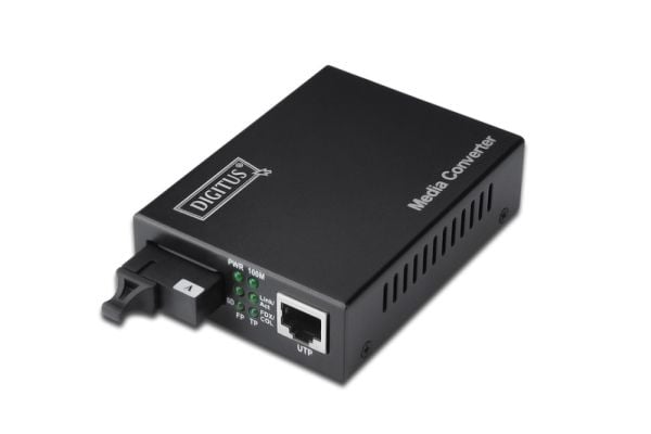DIGITUS Professional DN-82122 - Fibermedieomformer - 1GbE - 10Base-T, 1000Base-LX, 100Base-TX, 1000Base-T - RJ-45 / SC-enkeltmodus - opp til 20 km ...