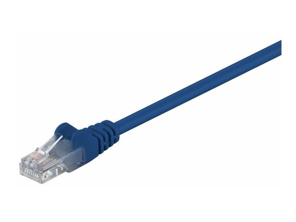 MicroConnect - Nettverkskabel - RJ-45 (hann) til RJ-45 (hann) - 25 cm - UTP - CAT 5e - flertrådet - blå