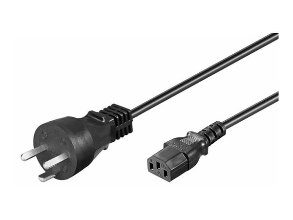 MicroConnect - Strømkabel - DK 2-5A (han) til IEC 60320 C13 - 3 m - sort - Tanska