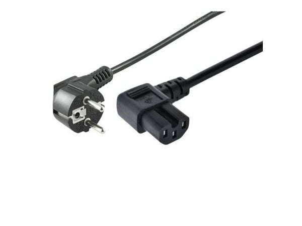 MicroConnect - Virtajohto - virta CEE 7/7 (uros) kulmassa IEC 60320 C15 kulmassa - 250 V - 10 A - 1,5 m - musta