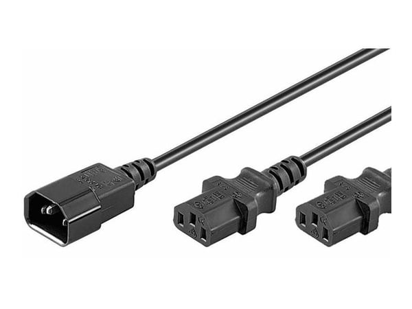 MicroConnect - Förlängningskabel för ström - power IEC 60320 C13 till IEC 60320 C14 - 60 cm - svart