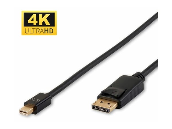 MicroConnect - DisplayPort-kabel - Mini DisplayPort (hann) til DisplayPort (hann) - 3 m - 4K-støtte - svart