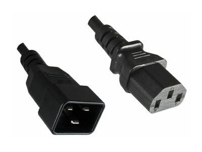 MicroConnect - Jatkojohto virralle - IEC 60320 C20 - IEC 60320 C13 - 1 m - musta